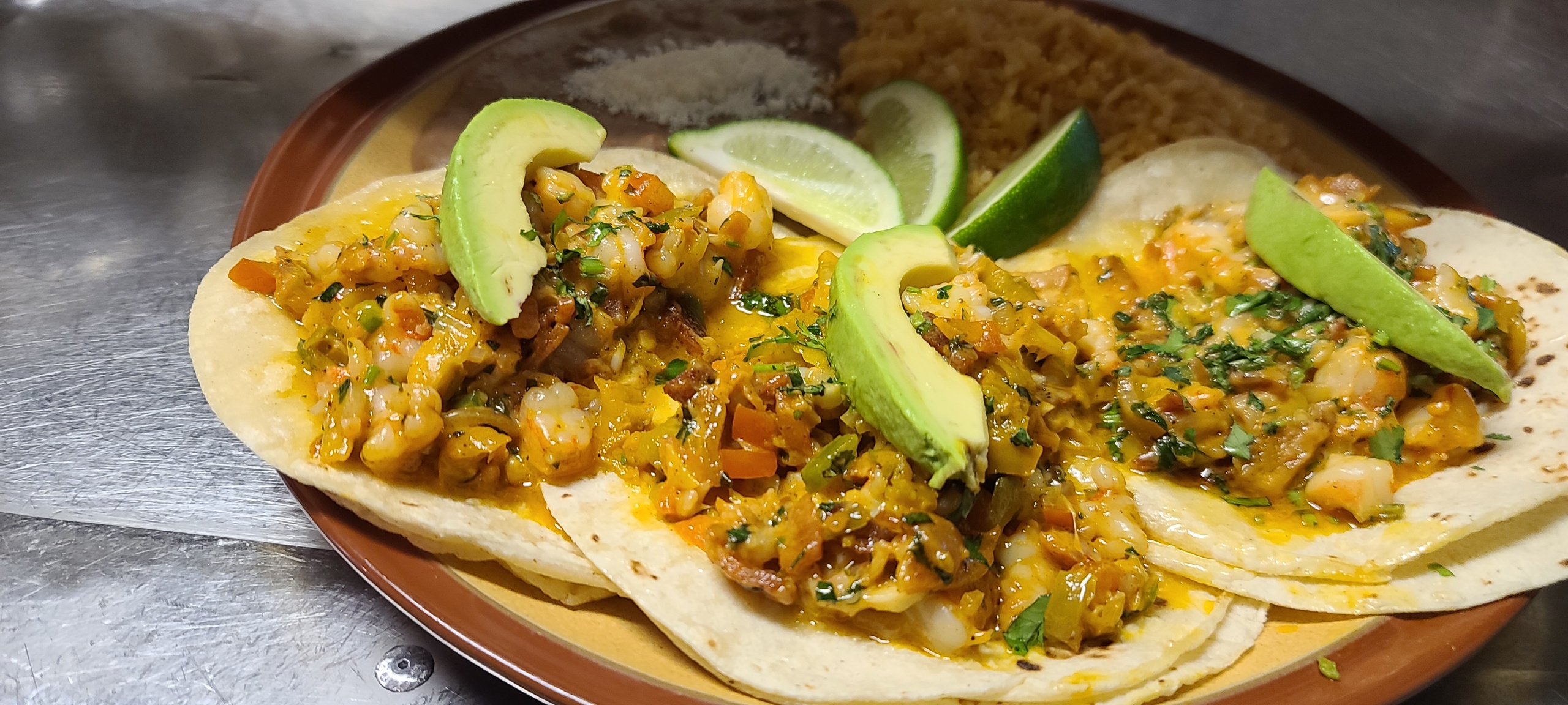 Tacos Gobernador shrimp tacos
